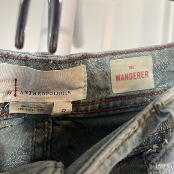 Anthropologie The Wanderer Green Floral Tone On Tone Pants Size 32 - Picture 6 of 9